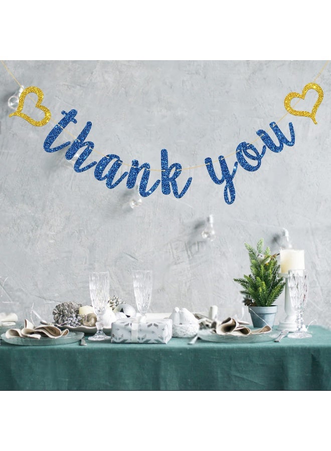 INNORU Thank You Banner Navy Blue Glitter, Wedding Bridal Shower, Thanksgiving Day Party Decorations, Engagement Party Banner, Perfect Wedding Party Decoration Suppllies - Image 5
